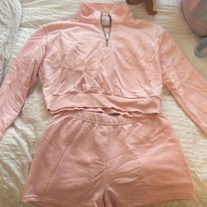 TNA AIRY AF FLEECE QUARTER ZIP SET